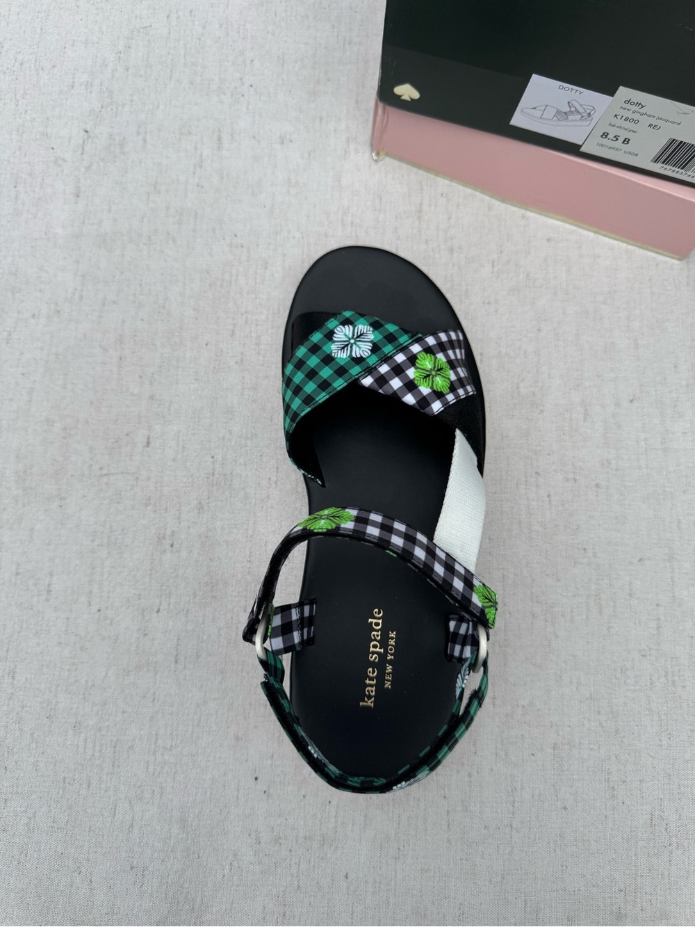 NEW Kate Spade dotty new gingham jacquard sandals - Picture 4 of 10